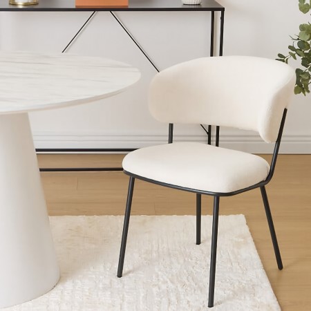 Scaun dining Alba, metal, poliester, alb, H.79 cm, 214205A 