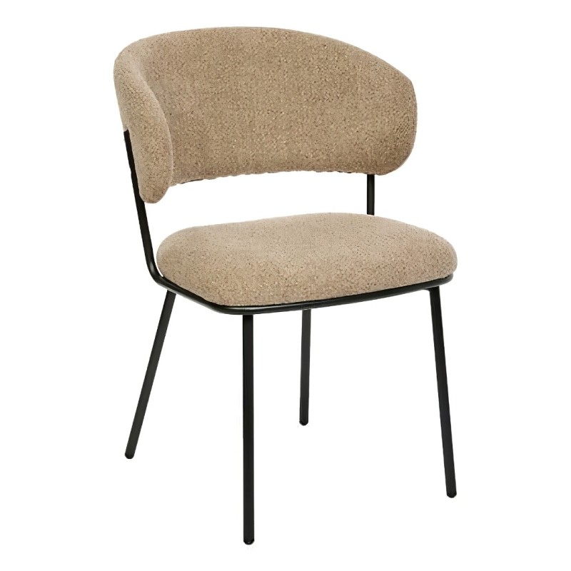 Scaun dining Alba, metal, poliester, bej, H.79 cm, 214205B