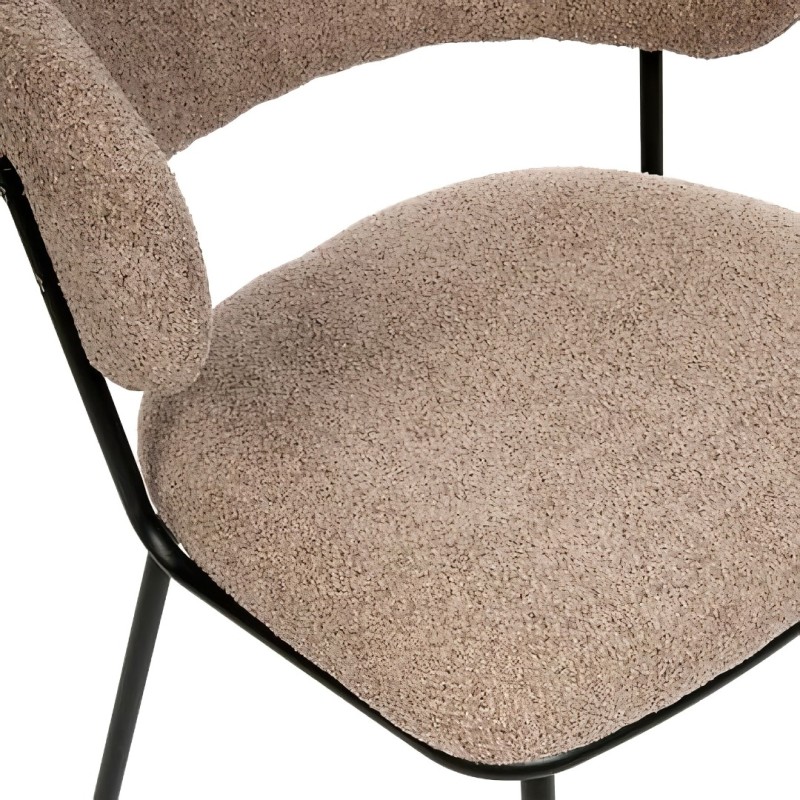 Scaun dining Alba, metal, poliester, bej, H.79 cm, 214205B