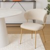 Scaun dining Alba, metal, poliester, bej, H.79 cm, 214205C