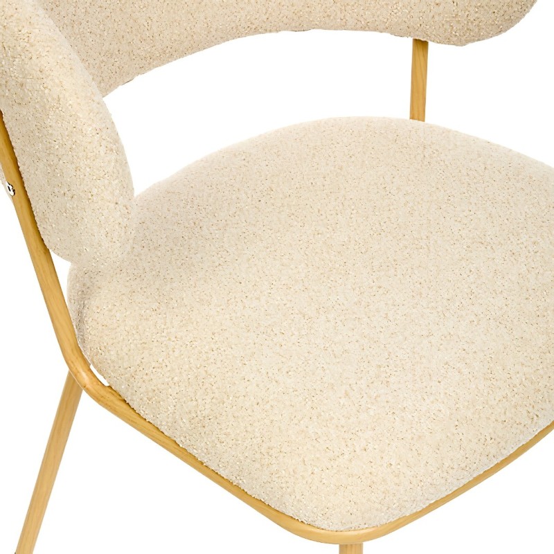 Scaun dining Alba, metal, poliester, bej, H.79 cm, 214205C
