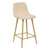 Scaun bar Roka, metal, textil bej, H.93 cm, 214207A