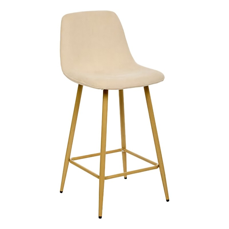 Scaun bar Roka, metal, textil bej, H.93 cm, 214207A