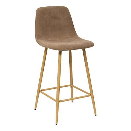 Scaun bar Roka, metal, textil taupe, H.93 cm, 214207B 