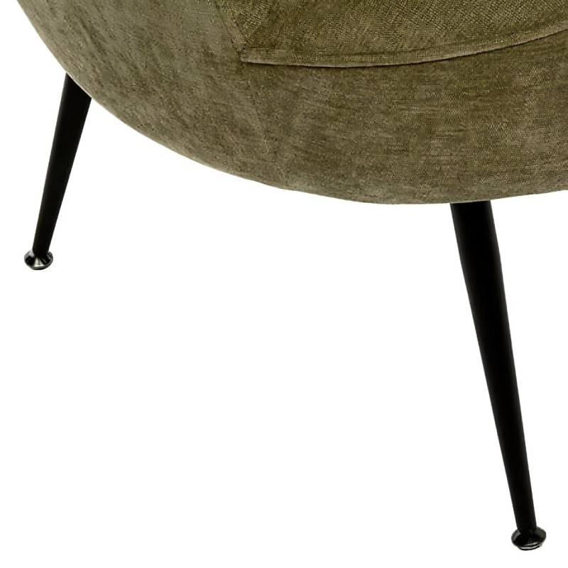 Fotoliu Tildae, picioare din metal, textil verde, H.71 cm, 214211B