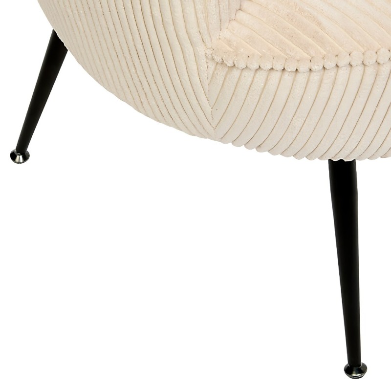 Fotoliu Tildae, picioare din metal, textil crem, H.71 cm, 214211C
