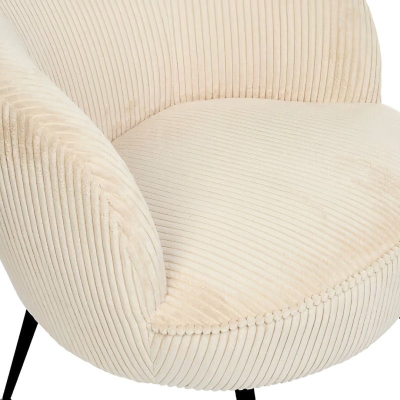 Fotoliu Tildae, picioare din metal, textil crem, H.71 cm, 214211C