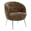 Fotoliu Tildae, picioare din metal, textil maro mocha, H.71 cm, 214211D