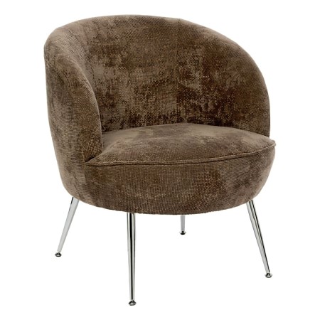 Fotoliu Tildae, picioare din metal, textil maro mocha, H.71 cm, 214211D 
