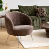 Fotoliu Tildae, picioare din metal, textil maro mocha, H.71 cm, 214211D
