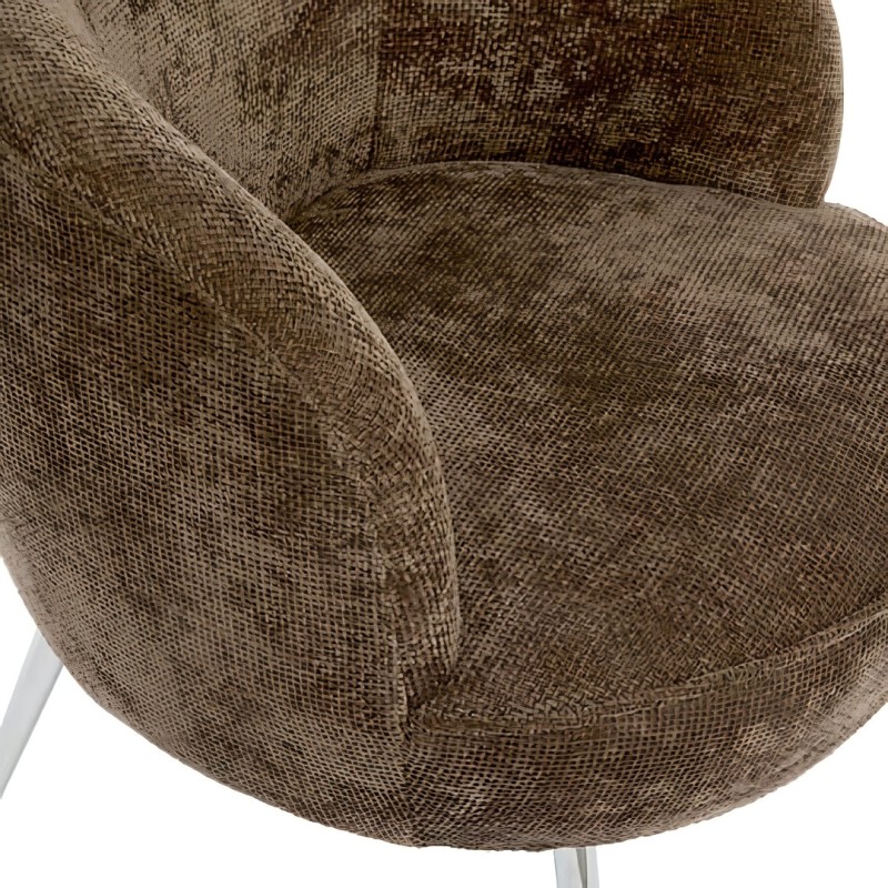 Fotoliu Tildae, picioare din metal, textil maro mocha, H.71 cm, 214211D