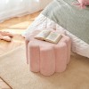 Taburet Ottoman, MDF, textil roz, D.50 cm, 214216