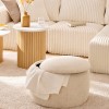 Taburet cu spatiu de depozitare Elior, MDF, boucle, crem, D.60 cm, 214223A