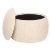 Taburet cu spatiu de depozitare Elior, MDF, boucle, crem, D.60 cm, 214223A
