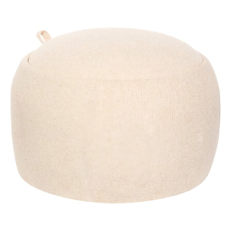Taburet cu spatiu de depozitare Elior, MDF, boucle, crem, D.60 cm, 214223A