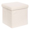 Taburet pliabil cu spatiu de depozitare Jaiko, MDF, poliester, boucle alb, 38X38 cm, 214225