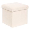 Taburet pliabil cu spatiu de depozitare Soana, MDF, poliester, ivoar, 38X38 cm, 214227A