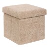 Taburet pliabil cu spatiu de depozitare Soana, MDF, poliester, bej, 38X38 cm, 214227B