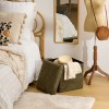 Taburet pliabil cu spatiu de depozitare Soana, MDF, poliester, verde khaki, 38X38 cm, 214227C