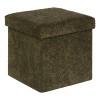 Taburet pliabil cu spatiu de depozitare Soana, MDF, poliester, verde khaki, 38X38 cm, 214227C