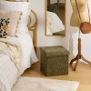 Taburet pliabil cu spatiu de depozitare Soana, MDF, poliester, verde khaki, 38X38 cm, 214227C