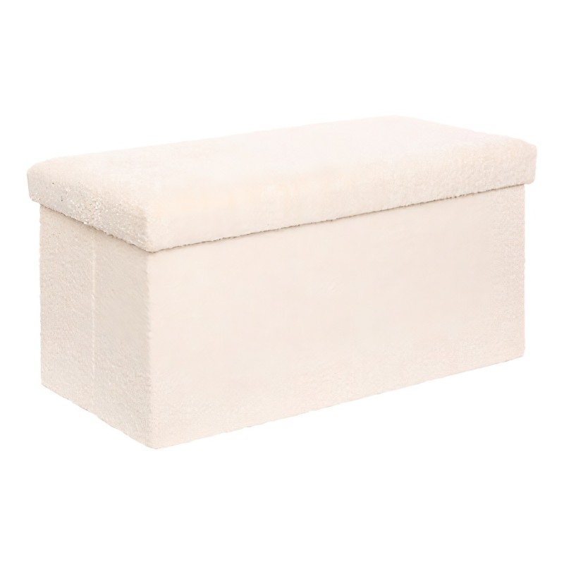 Bancheta pliabila cu spatiu de depozitare Soana, MDF, poliester, ivoar, L.76 cm, 214228A