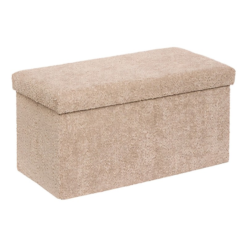 Bancheta pliabila cu spatiu de depozitare Soana, MDF, poliester, bej, L.76 cm, 214228B