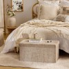 Bancheta pliabila cu spatiu de depozitare Soana, MDF, poliester, bej, L.76 cm, 214228B