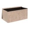 Bancheta pliabila cu spatiu de depozitare Soana, MDF, poliester, bej, L.76 cm, 214228B