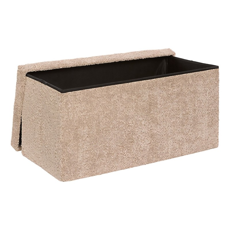 Bancheta pliabila cu spatiu de depozitare Soana, MDF, poliester, bej, L.76 cm, 214228B
