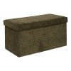 Bancheta pliabila cu spatiu de depozitare Soana, MDF, poliester, verde khaki, L.76 cm, 214228C
