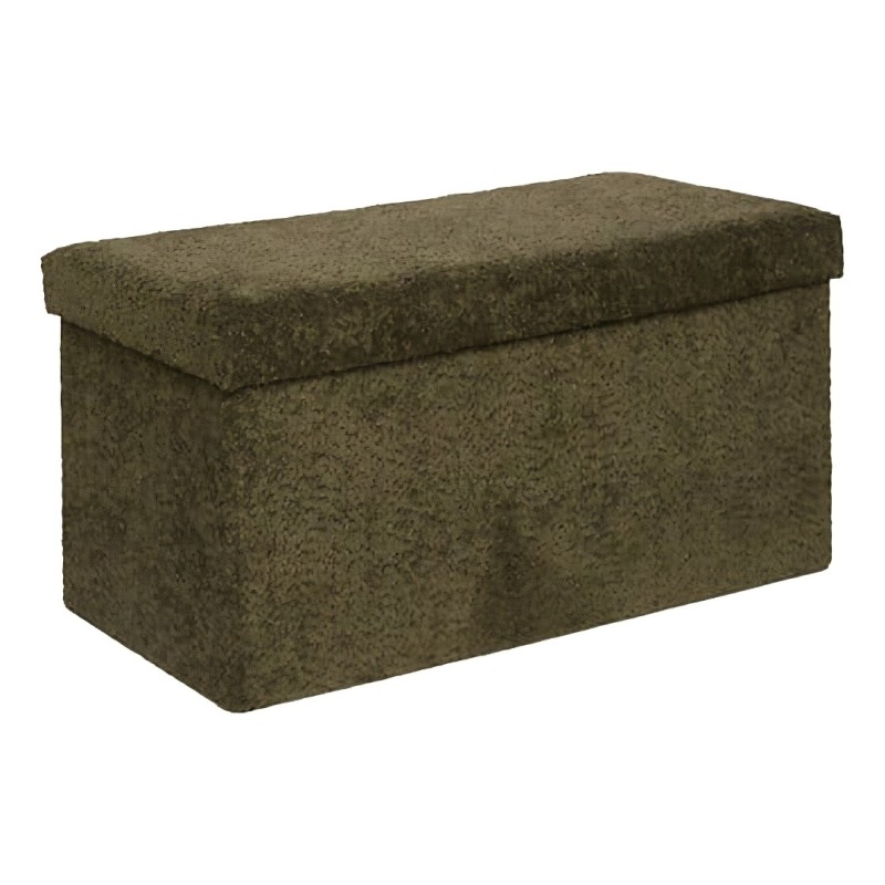 Bancheta pliabila cu spatiu de depozitare Soana, MDF, poliester, verde khaki, L.76 cm, 214228C