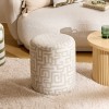 Taburet Ottoman, placaj, poliester, alb, D.36 cm, 214231A