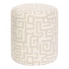 Taburet Ottoman, placaj, poliester, alb, D.36 cm, 214231A