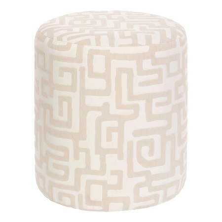 Taburet Ottoman, placaj, poliester, alb, D.36 cm, 214231A 