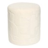 Taburet Ottoman, placaj, spuma, textil alb, D.36 cm, 214231B