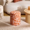 Taburet Ottoman, placaj, spuma, poliester, portocaliu, D.30 cm, 214232A