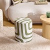 Taburet Ottoman, placaj, spuma, poliester, verde cedru, D.30 cm, 214232B