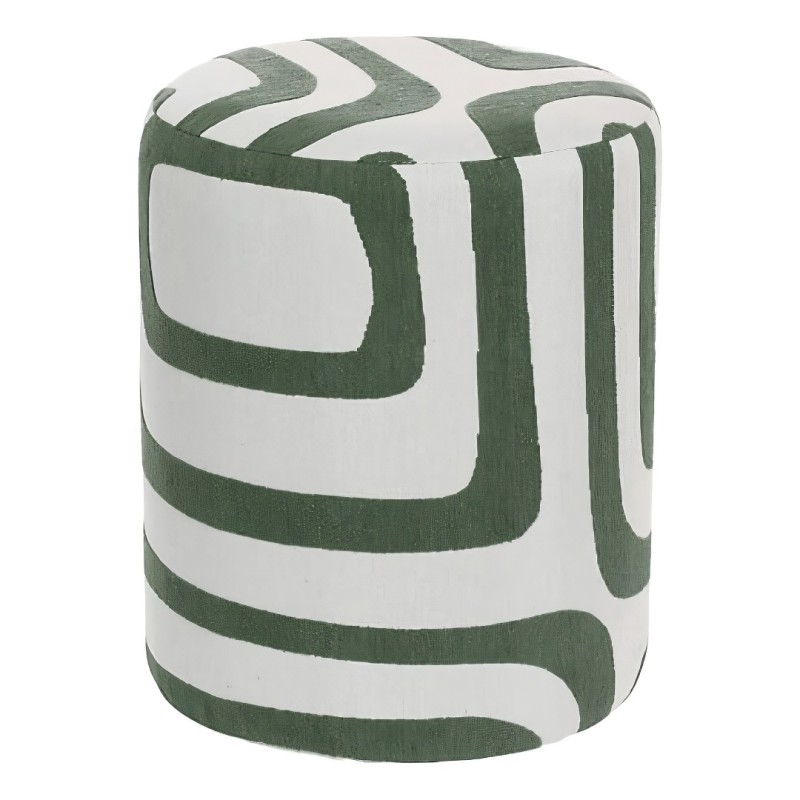 Taburet Ottoman, placaj, spuma, poliester, verde cedru, D.30 cm, 214232B