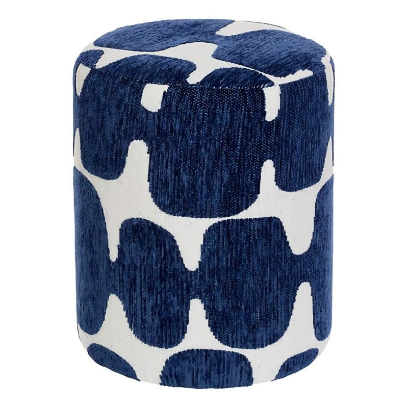 Taburet Ottoman, placaj, spuma, poliester, bleu, D.30 cm, 214232C