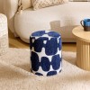 Taburet Ottoman, placaj, spuma, poliester, bleu, D.30 cm, 214232C