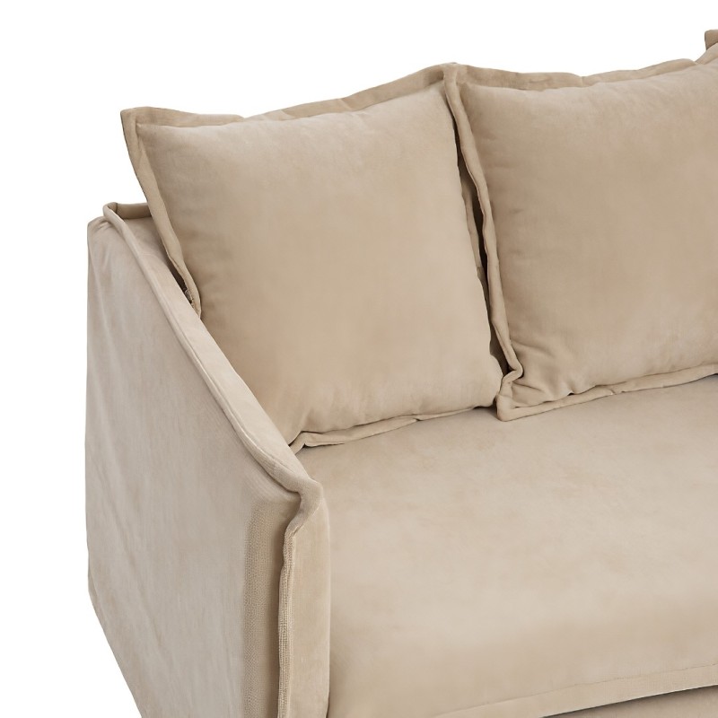 Canapea 3 locuri Odile, PAL, textil, bej, L.200 cm, 214235A