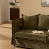 Canapea 3 locuri Odile, PAL, textil, verde cedar, L.200 cm, 214235B