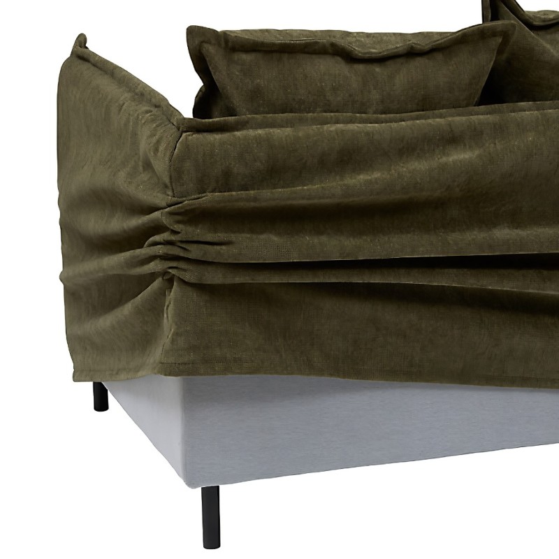 Canapea 3 locuri Odile, PAL, textil, verde cedar, L.200 cm, 214235B