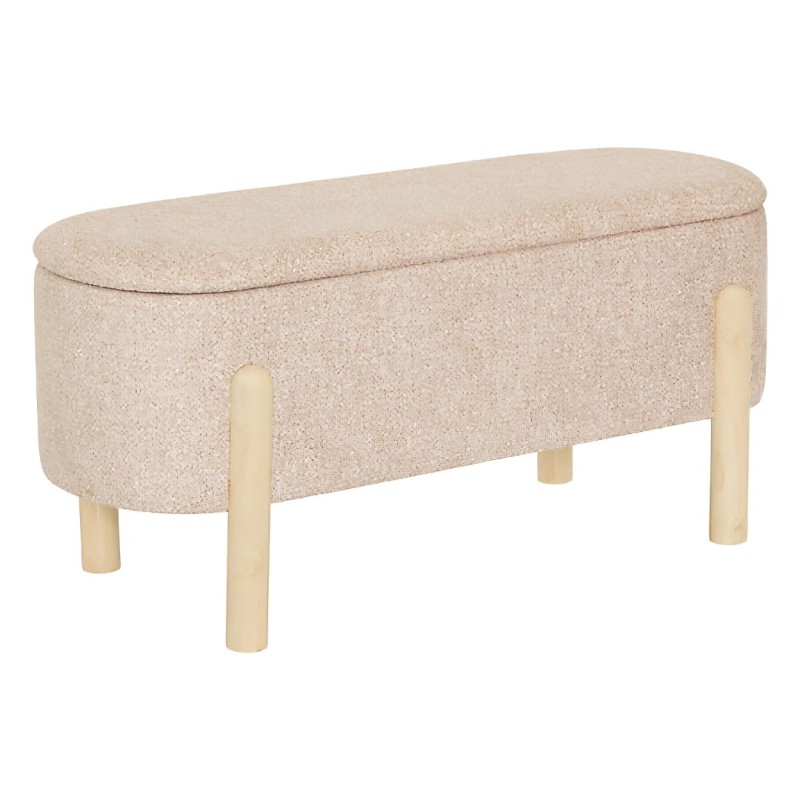 Bancheta Muka, MDF, textil, bej, L.86 cm, 214242