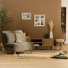 Fotoliu extensibil click-clack, lemn, poliester, gri, H.82 cm, 214248A