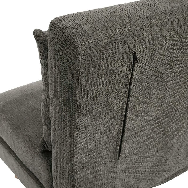 Fotoliu extensibil click-clack, lemn, poliester, gri, H.82 cm, 214248A