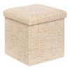 Taburet pliabil cu spatiu de depozitare Olma, MDF, poliester, crem, 38X38 cm, 214251A