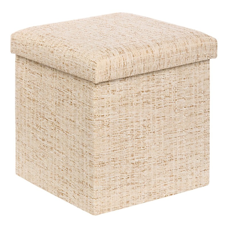 Taburet pliabil cu spatiu de depozitare Olma, MDF, poliester, crem, 38X38 cm, 214251A