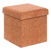 Taburet pliabil cu spatiu de depozitare Oxia, MDF, poliester, chihlimbar, 38X38 cm, 214258B